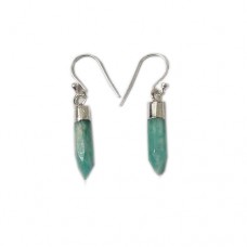 Amazonite spike silver electroplated earring